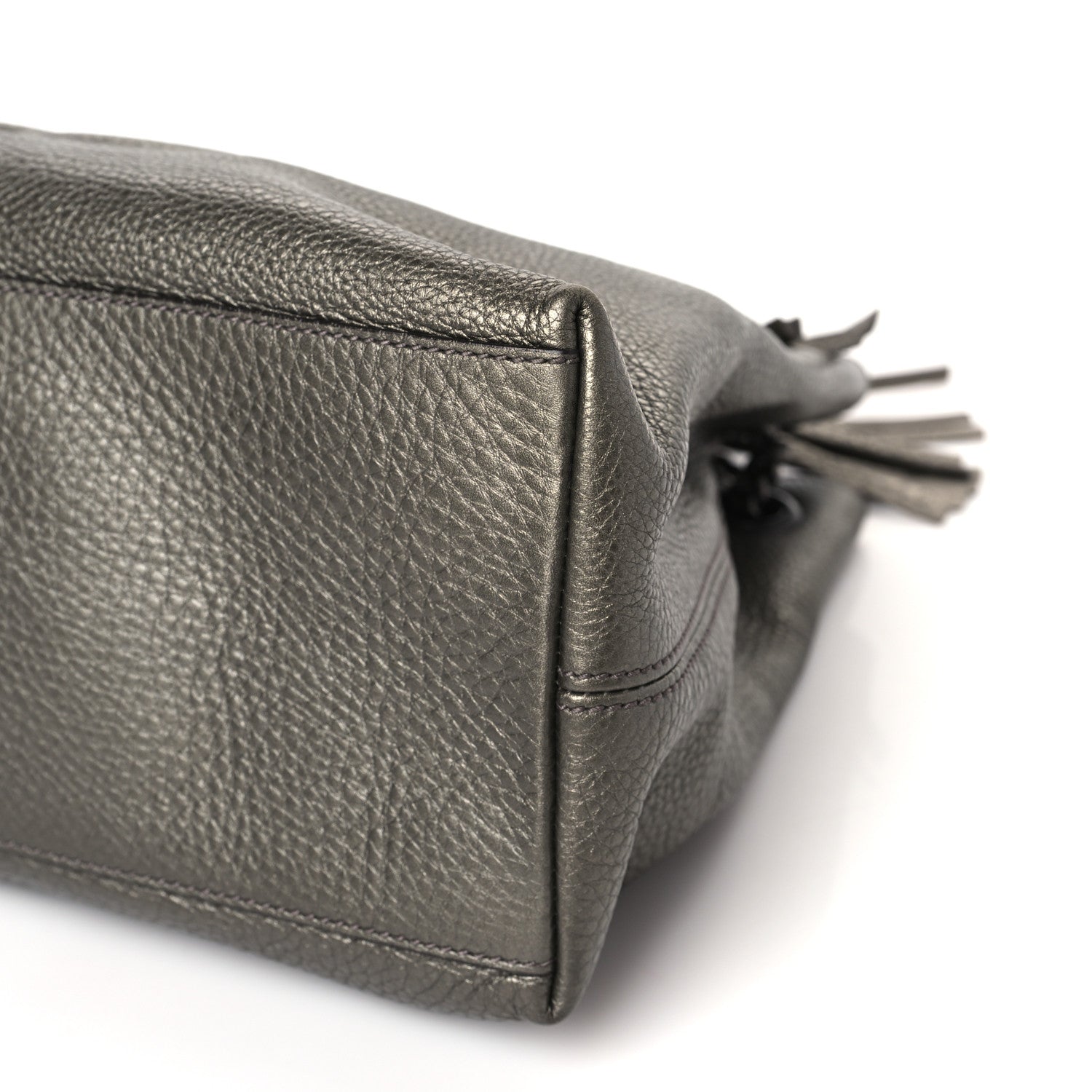Gucci Metallic Pebbled Calfskin Medium Soho Chain Shoulder Bag Sasso 9 of 9