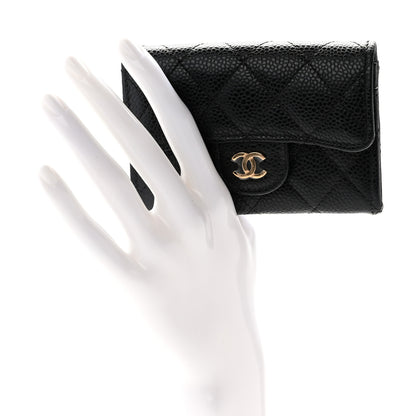 Chanel Caviar Quilted Flap Card Holder Wallet Black 2 of 10