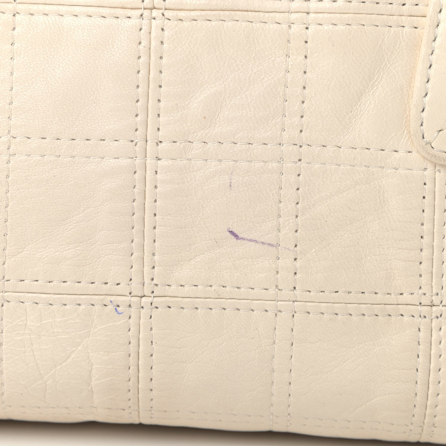 Chanel Lambskin Square Stitched Lax Large Tote White 6 of 9