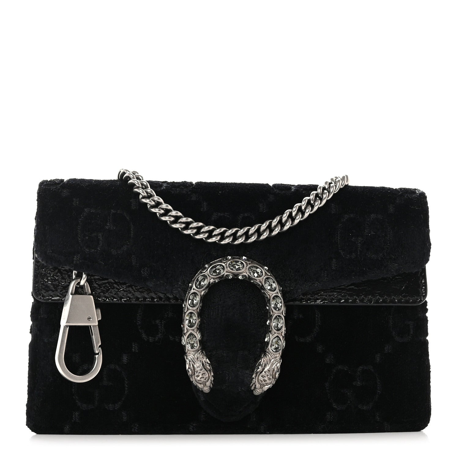 Gucci Velvet Super Mini Dionysus Shoulder Bag Black 1 of 11
