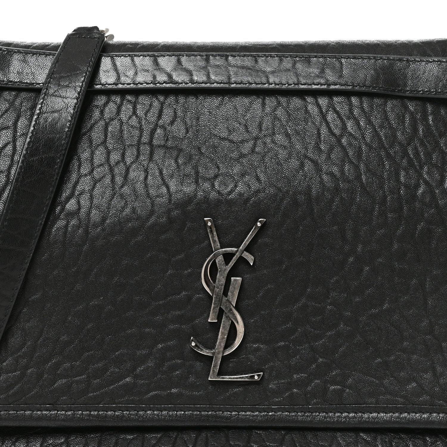 Saint Laurent Grained Lambskin Monogram Large Niki Chain Satchel Black 7 of 9