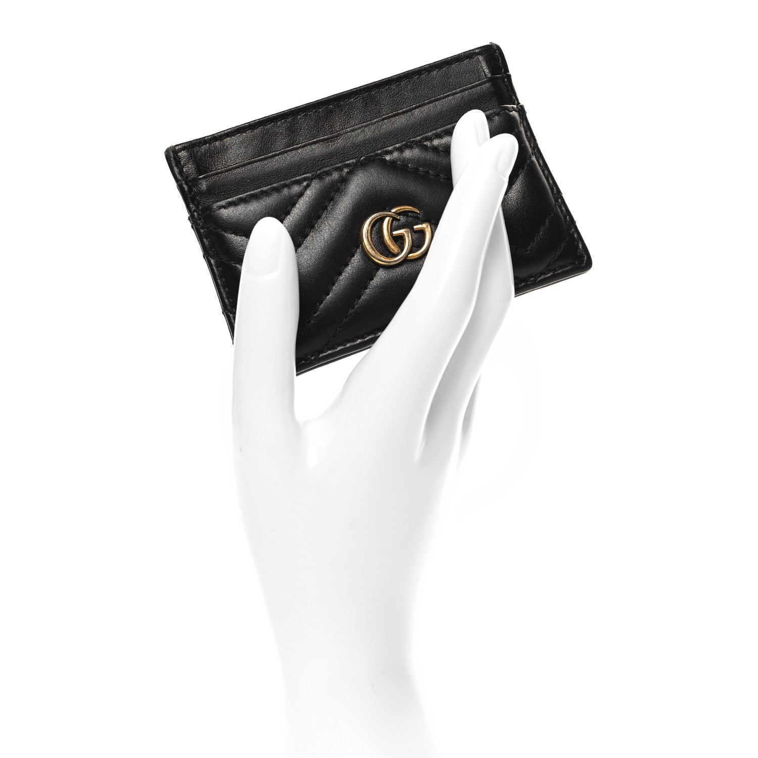 Gucci Calfskin Matelasse GG Marmont Card Holder Black 2 of 8
