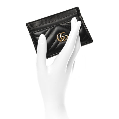 Gucci Calfskin Matelasse GG Marmont Card Holder Black 2 of 8