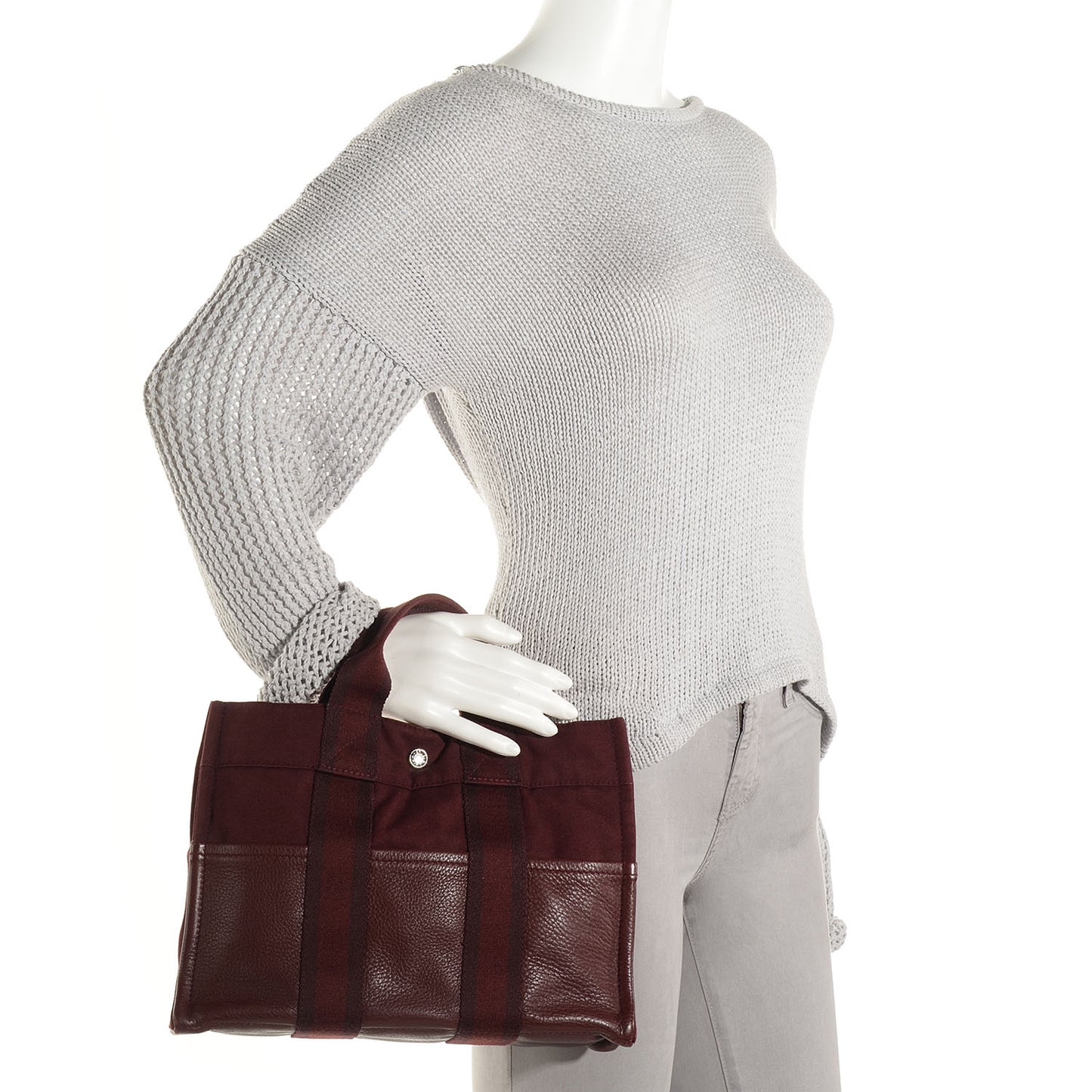 Taurillon Clemence Canvas Fourre Tout PM Rouge H