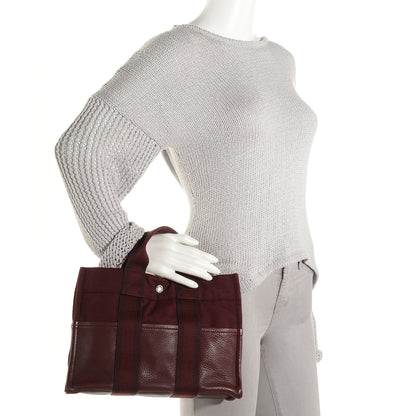 Hermes Taurillon Clemence Canvas Fourre Tout PM Rouge H 2 of 10
