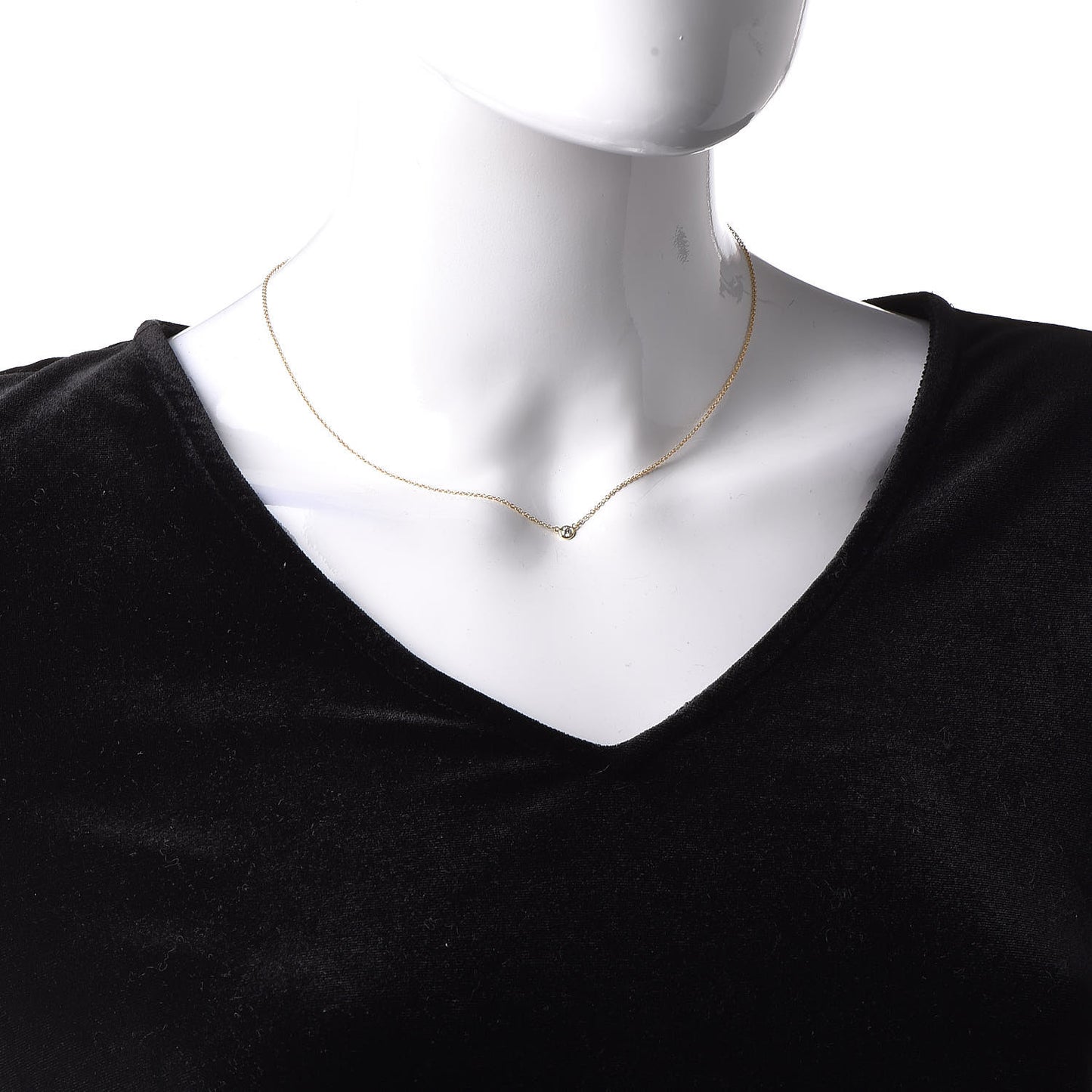 18K Yellow Gold Diamond .09ct Elsa Peretti Diamonds by the Yard Pendant Necklace