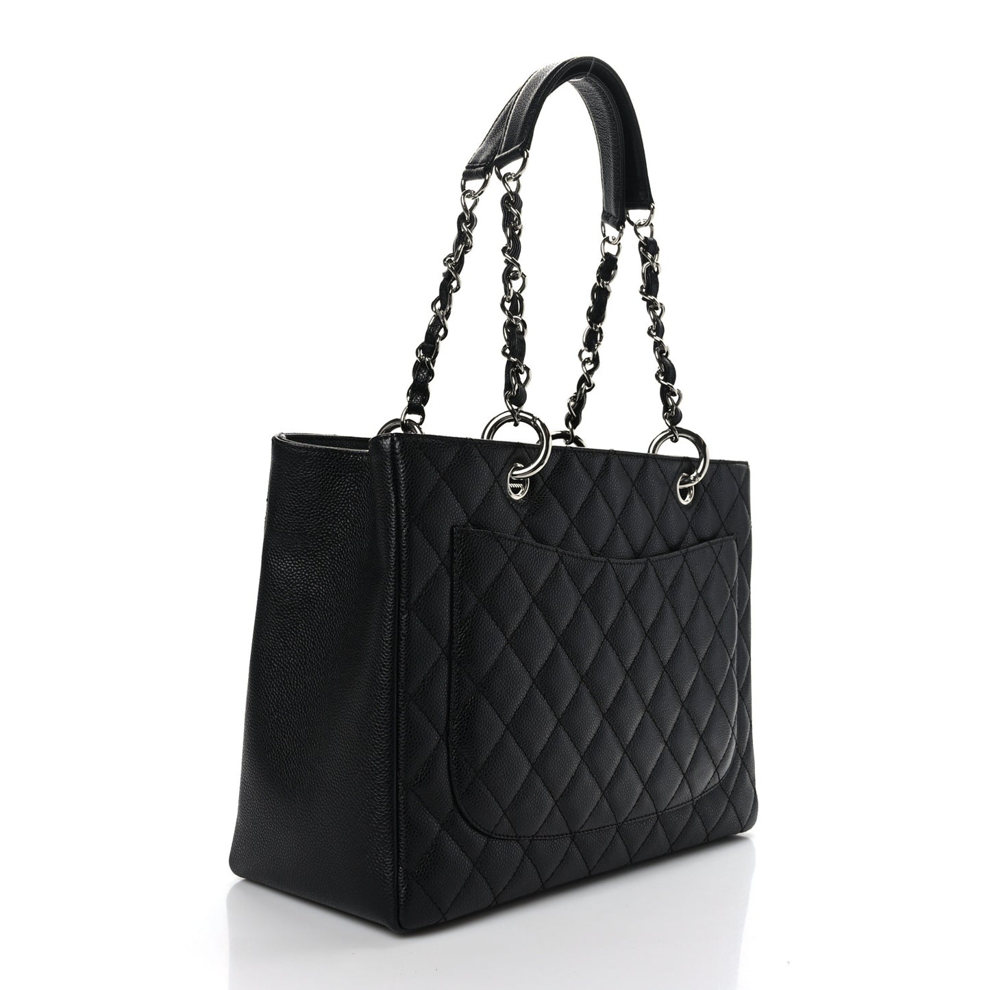 Caviar Quilted Grand Shopping Tote GST Black