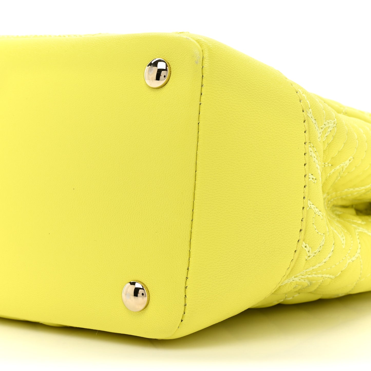 Barocco Quilted Nappa Altea Vanitas Satchel Yellow
