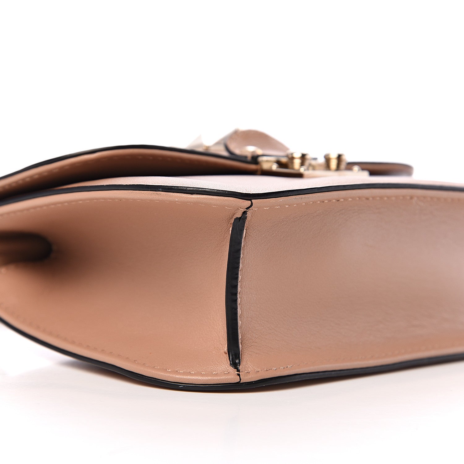Valentino Garavani Vitello Small Glam Lock Rockstud Flap Soft Noisette 6 of 8