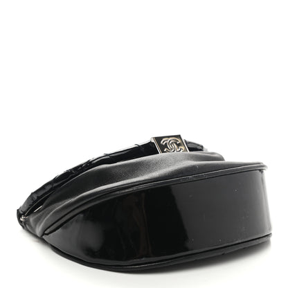 Chanel Patent Lambskin Chocolate Bar Flap Clutch Black 4 of 9