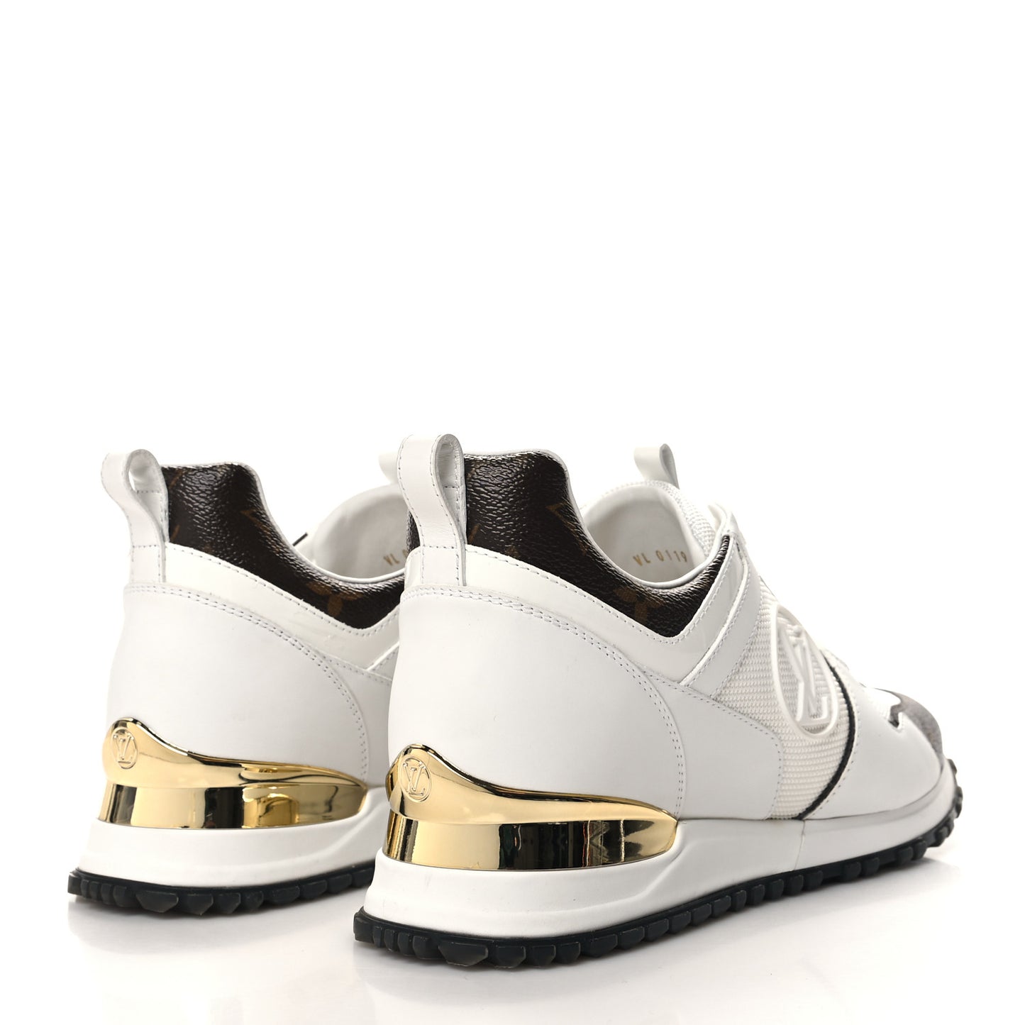 Calfskin Monogram Run Away Sneakers 39 White
