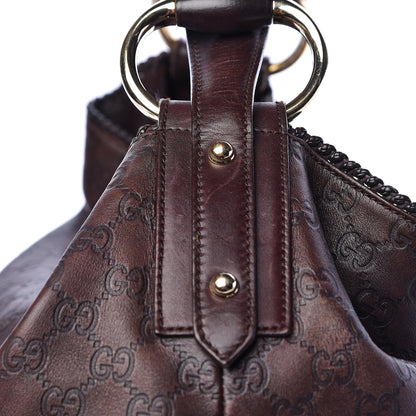 Gucci Guccissima Large Horsebit Chain Hobo Chocolate 10 of 10