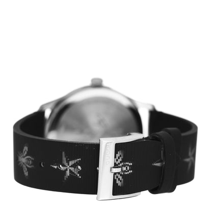 Gucci Stainless Steel Calfskin 38mm G-Timeless Bee Star Hologram Quartz Watch Black 3 of 4