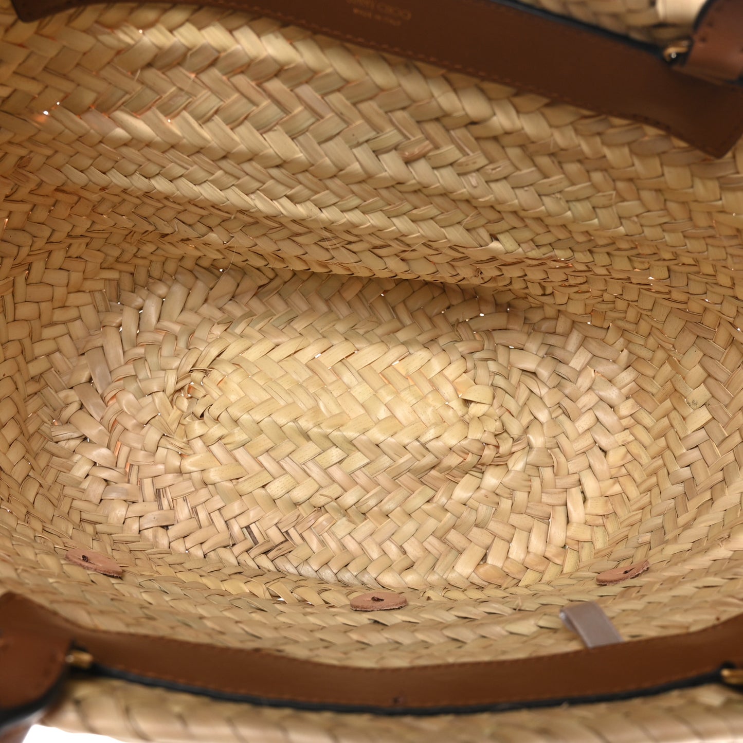 Raffia Logo Basket Tote Natural Brown