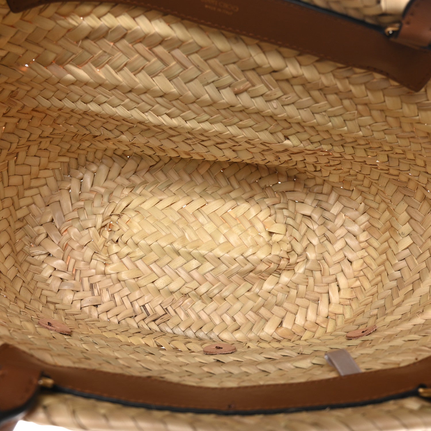 Jimmy Choo Raffia Logo Basket Tote Natural Brown 5 of 11