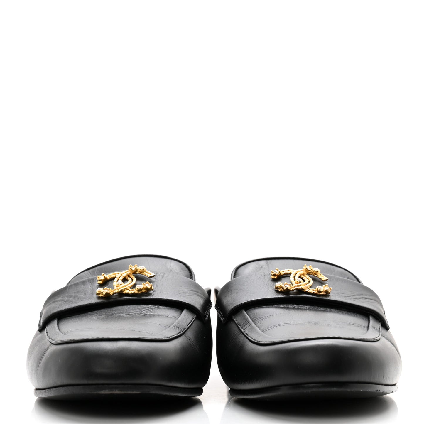 Lambskin CC Mules 38.5 Black
