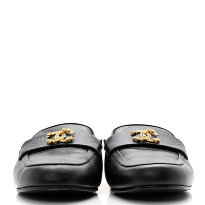 Chanel Lambskin CC Mules 38.5 Black 2 of 10