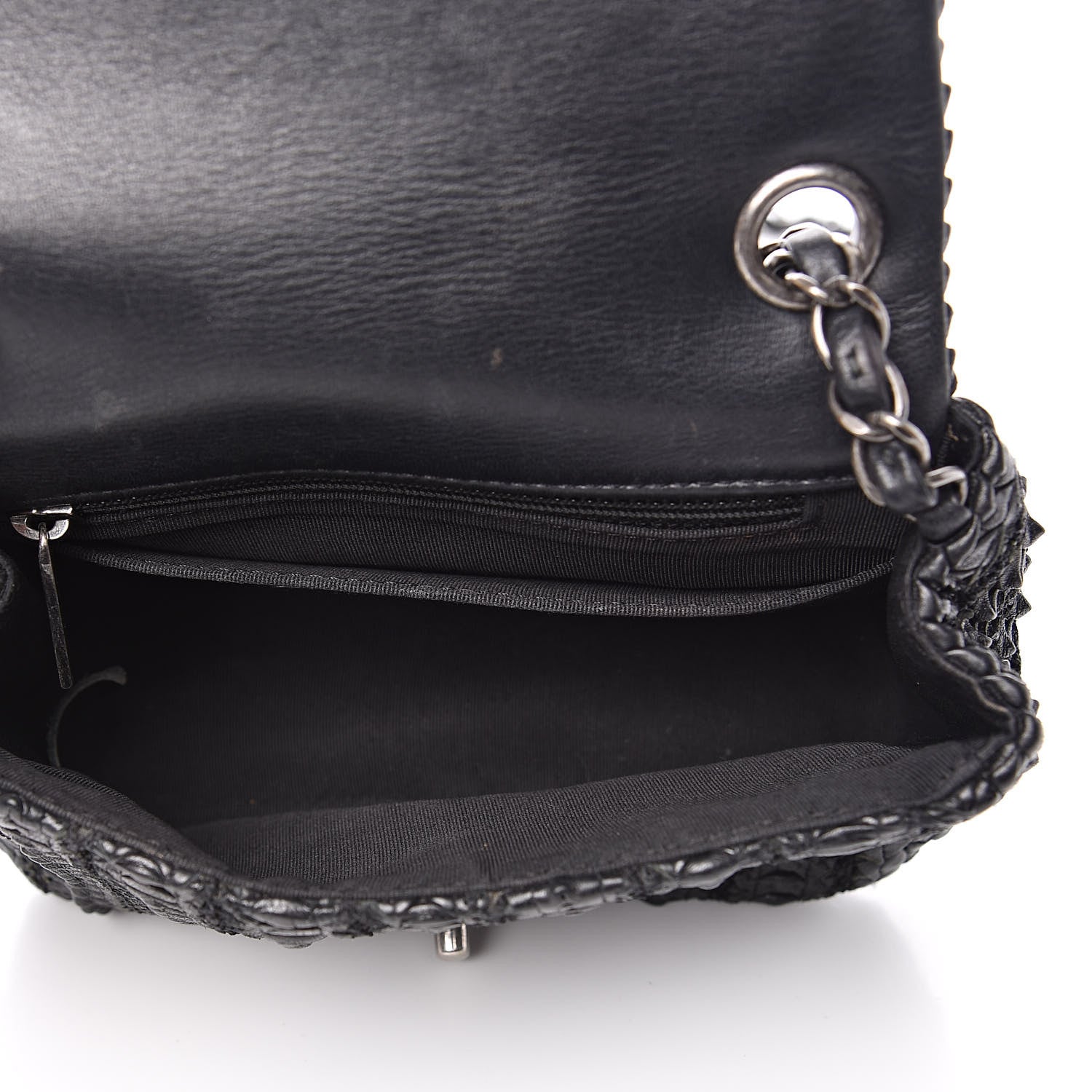 Chanel Lambskin Embroidered Mini Flap Black 5 of 12