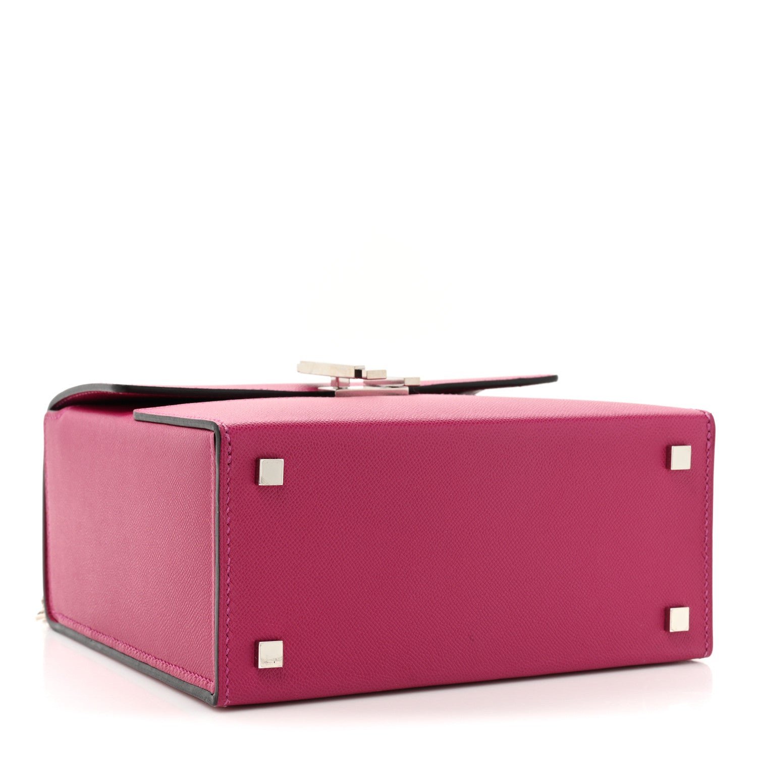 Hermes Madame Calfskin Cinhetic Boxy Top Handle Bag Rose Pourpre 4 of 11