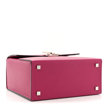 Hermes Madame Calfskin Cinhetic Boxy Top Handle Bag Rose Pourpre 4 of 11