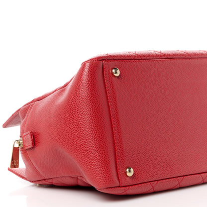Chanel Caviar Quilted Petit Timeless Shopping Tote PTT Red 9 of 11