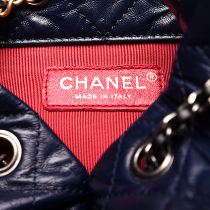 Chanel Aged Calfskin Quilted Gabrielle Backpack Navy Black 7 of 12