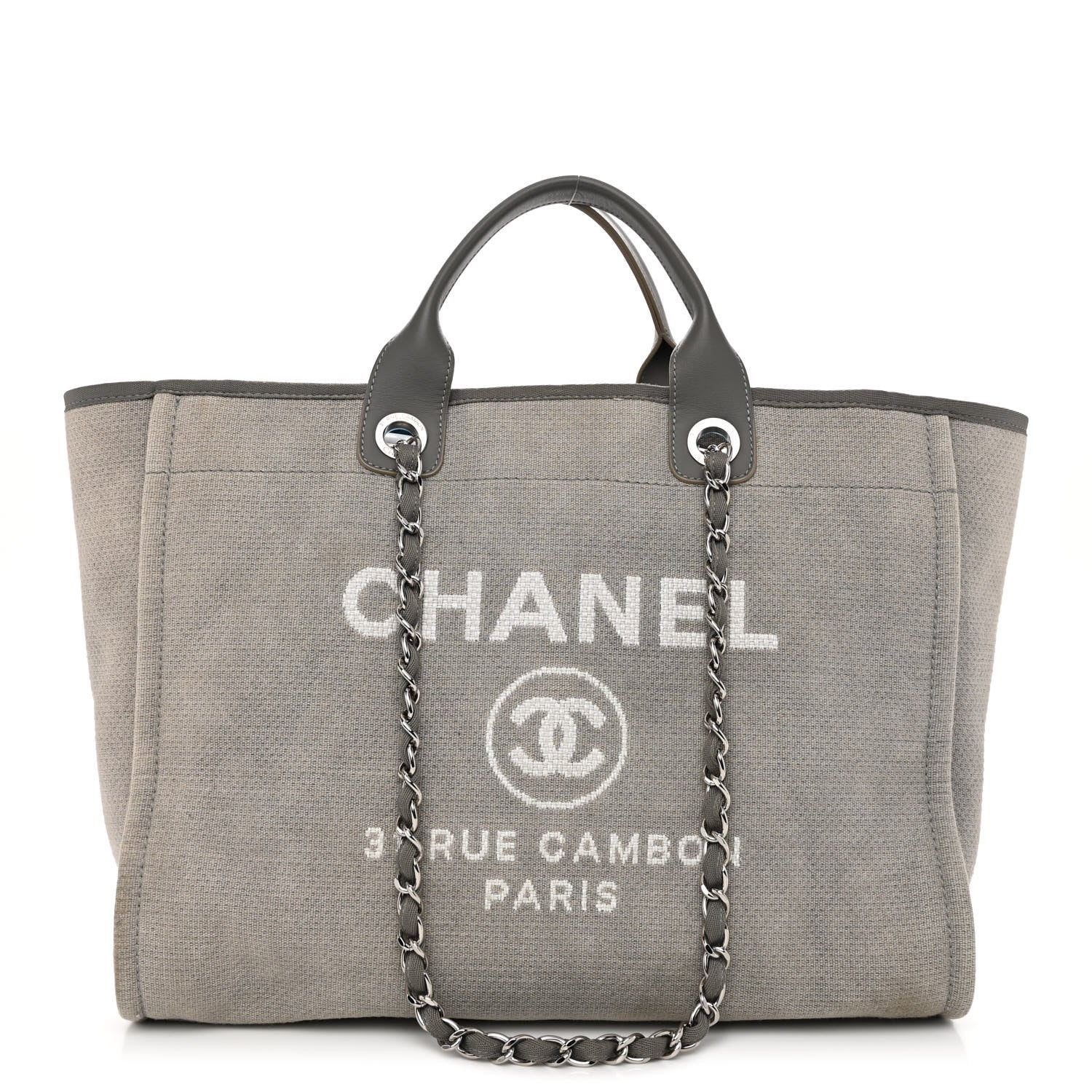 Chanel Canvas Large Deauville Tote Grey 1 of 11
