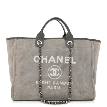 Chanel Canvas Large Deauville Tote Grey 1 of 11