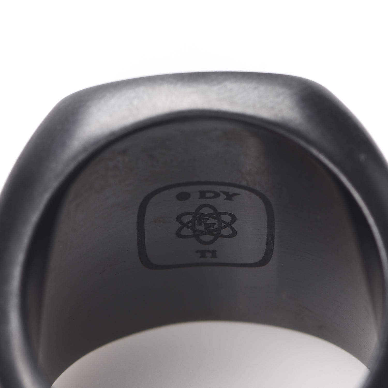 David Yurman Black Titanium Meteorite Faceted Cushion Signet Ring 62 10 5 of 5