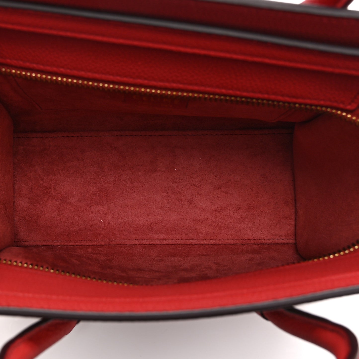 Drummed Calfskin Nano Luggage Red