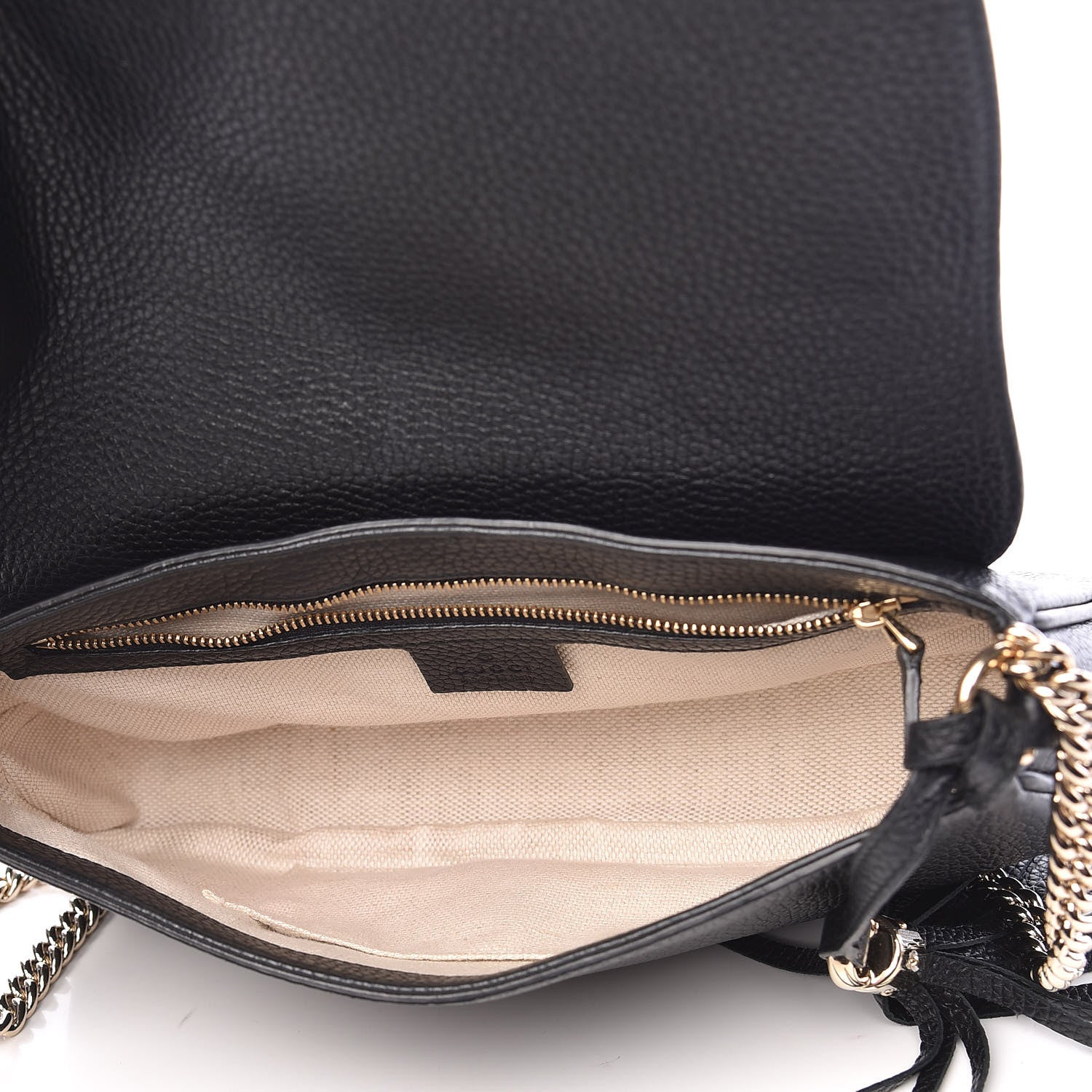 Gucci Pebbled Calfskin Medium Soho Flap Crossbody Black 5 of 11