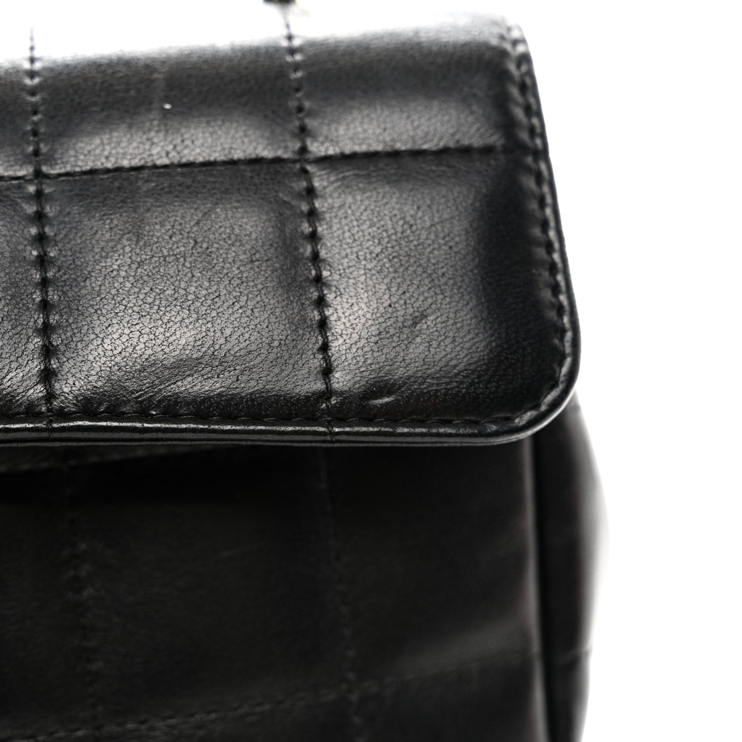 Lambskin Quilted Mini Chocolate Bar Camellia Flap Black