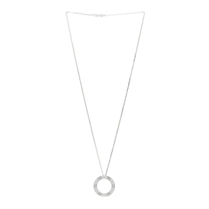 Cartier 18K White Gold Diamond LOVE Paved Necklace 3 of 5