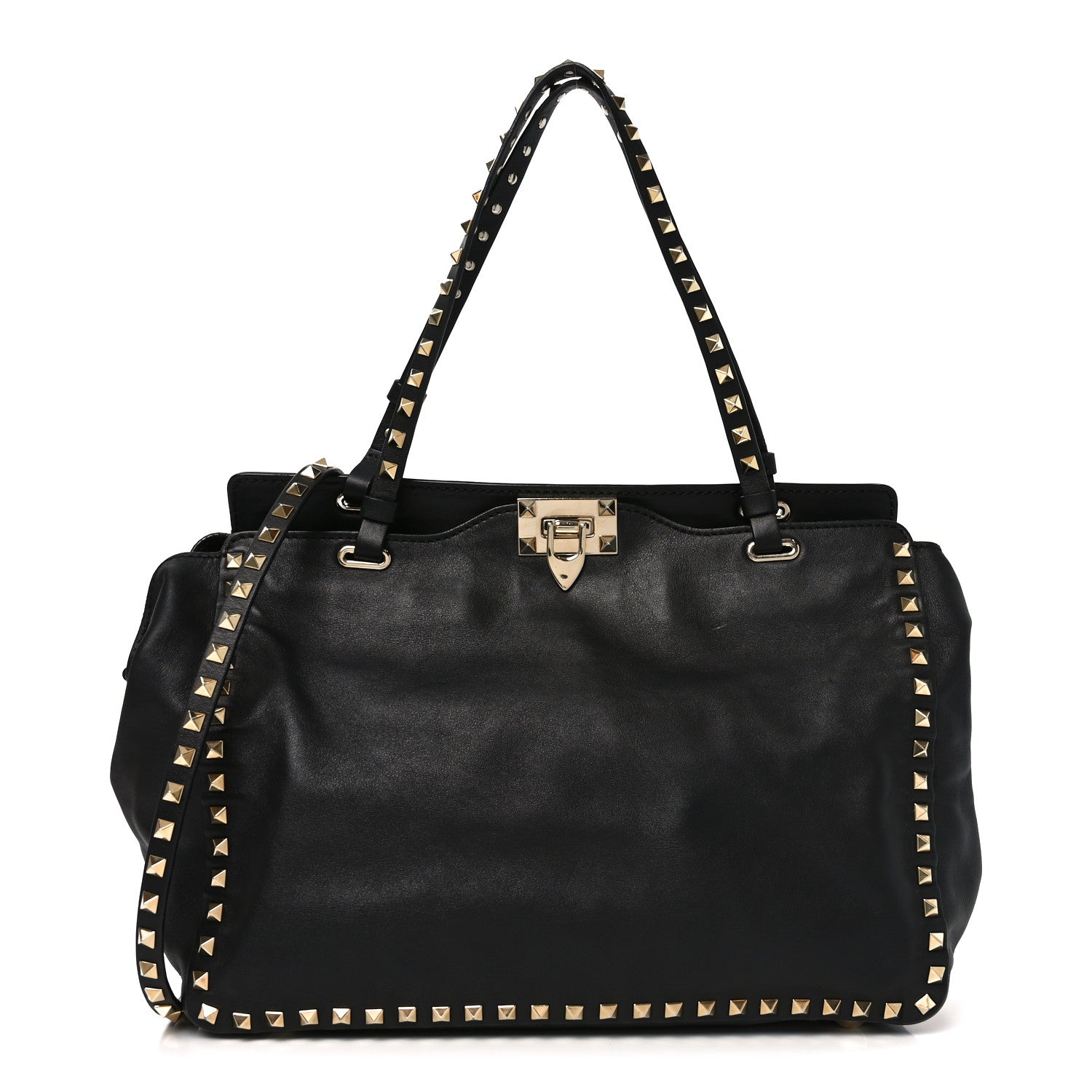 Valentino Garavani Vitello Medium Rockstud Tote Tote Black 1 of 9