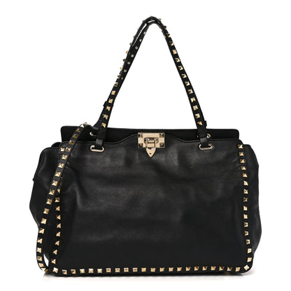 Valentino Garavani Vitello Medium Rockstud Tote Tote Black 1 of 9