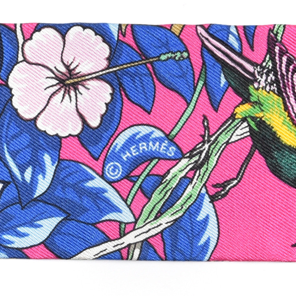 Hermes Silk Jungle Love Love Twilly Rose Vif Bleu Roy 3 of 4