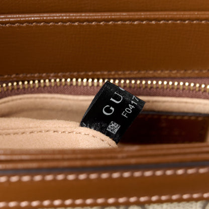 Gucci GG Supreme Monogram Horsebit 1955 Shoulder Bag Beige Brown Sugar 9 of 12