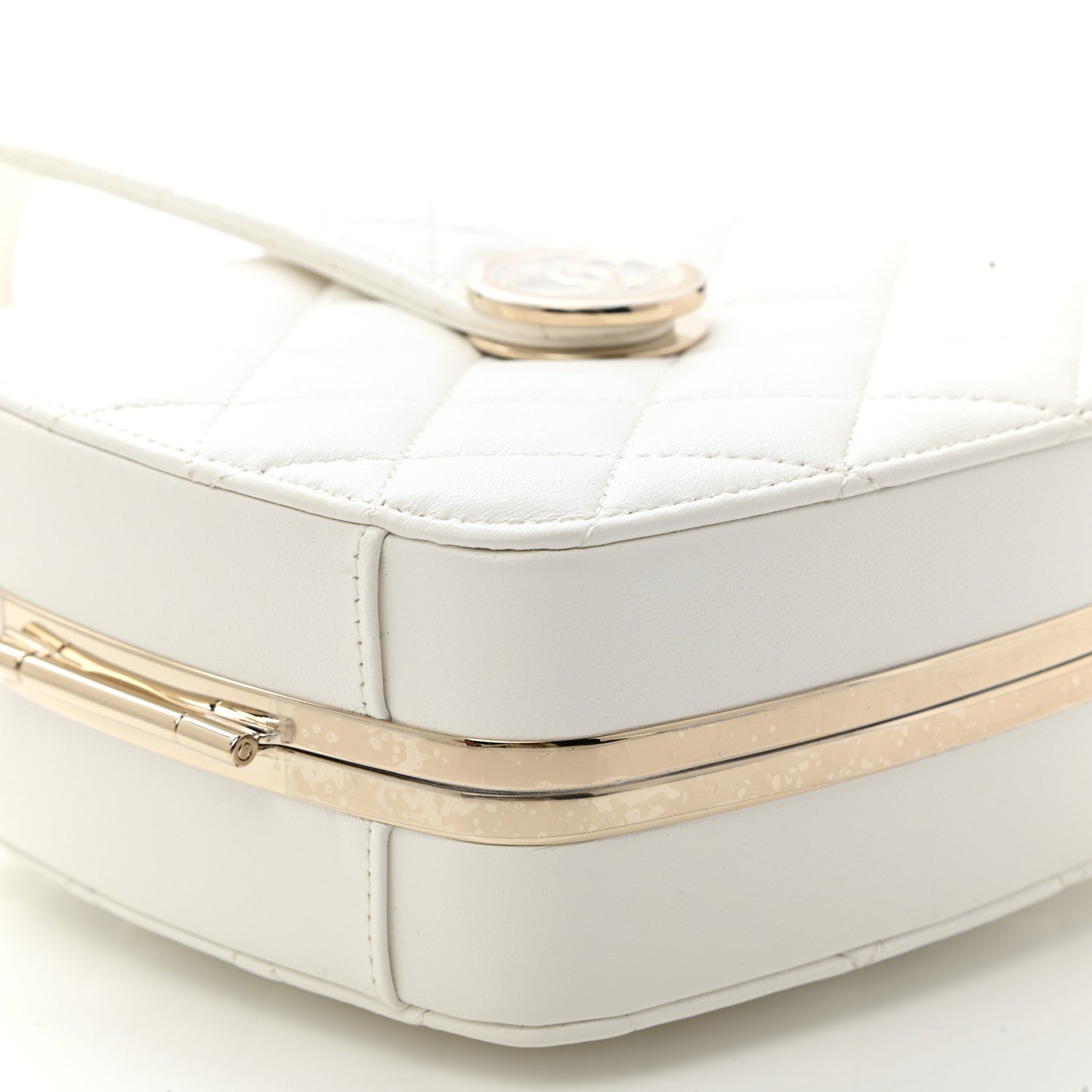 Chanel Lambskin Minaudiere Vanity With Handle White 10 of 12