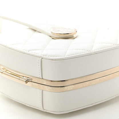 Chanel Lambskin Minaudiere Vanity With Handle White 10 of 12
