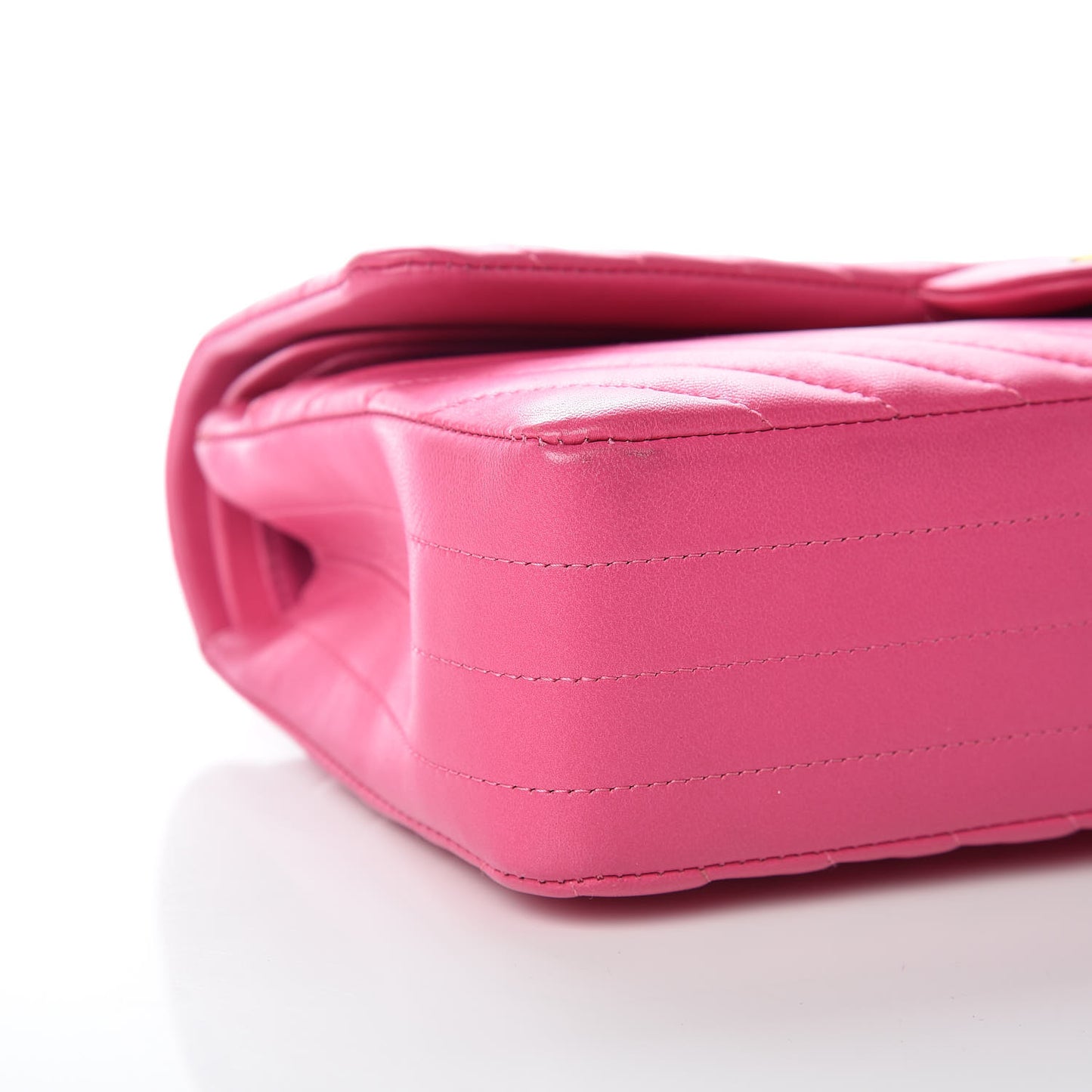 Lambskin Chevron Quilted Medium Double Flap Pink