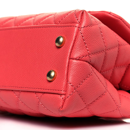 Chanel Caviar Lizard Embossed Quilted Mini Coco Handle Flap Pink 10 of 13