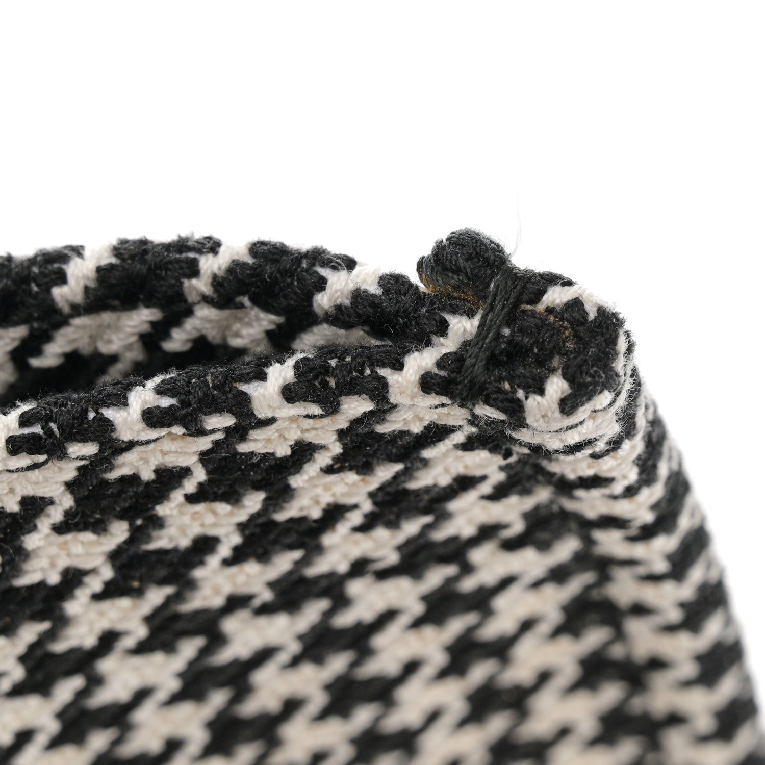 Christian Dior Canvas Houndstooth Embroidered Large Book Tote Black White 11 of 12