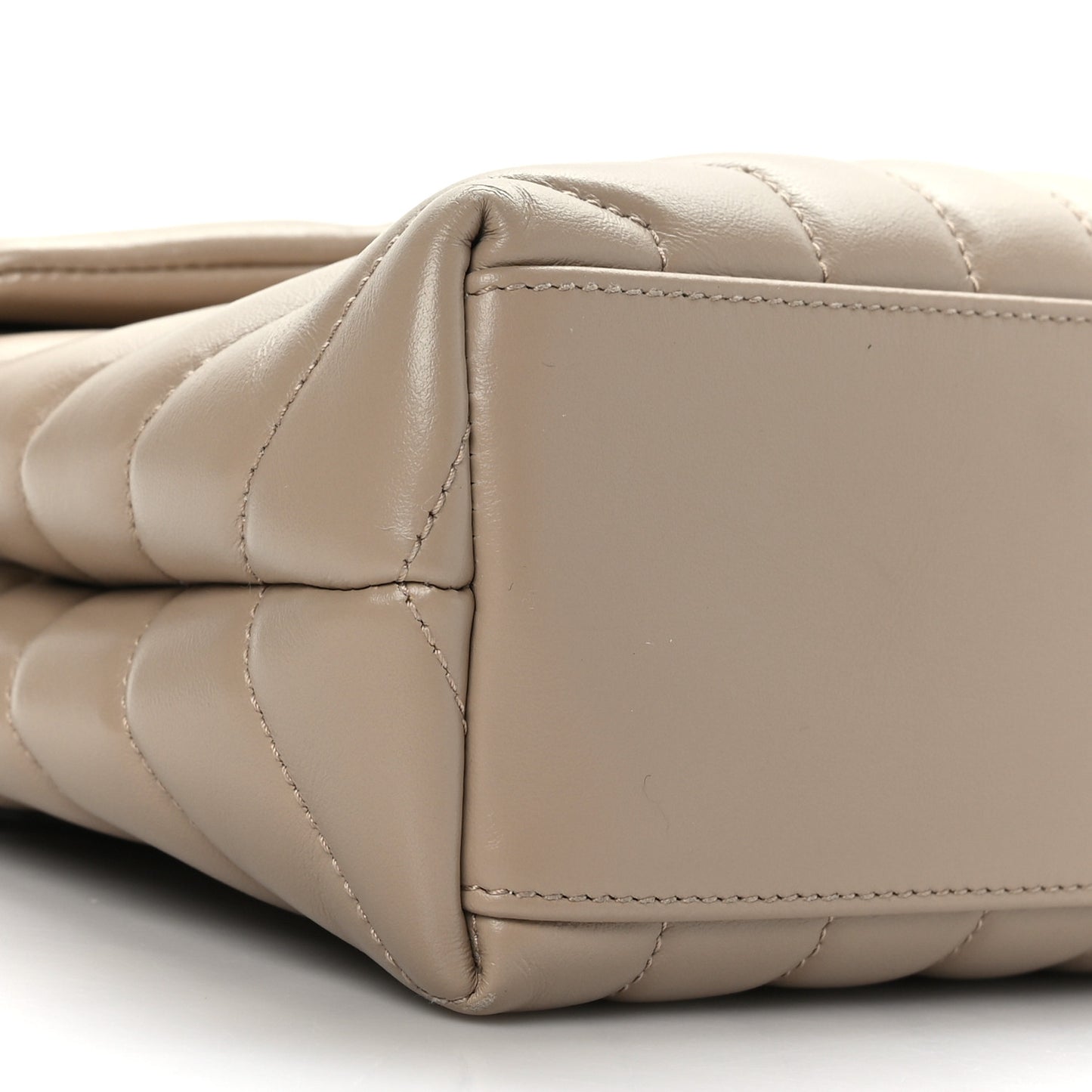 Calfskin Y Quilted Monogram Small Loulou Chain Satchel Dark Beige