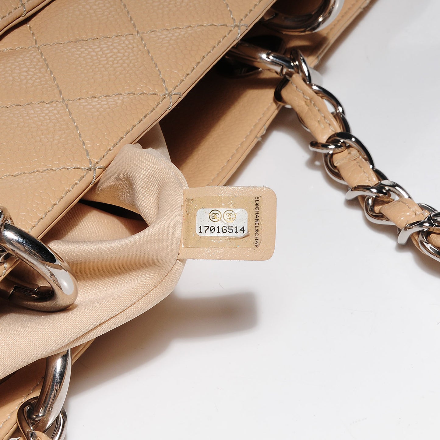 Caviar Quilted Grand Shopping Tote GST Beige Clair