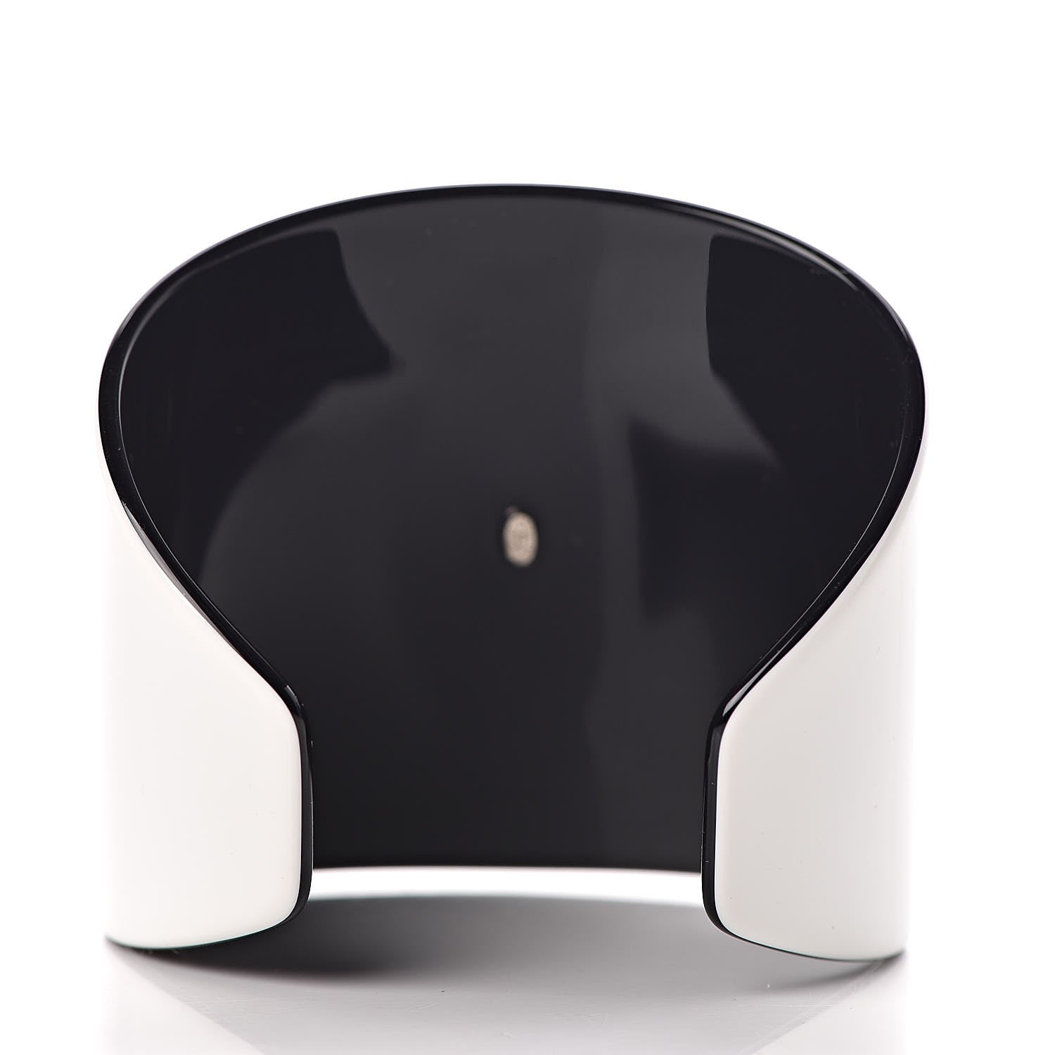 Chanel Resin CC Cuff White Black 3 of 5