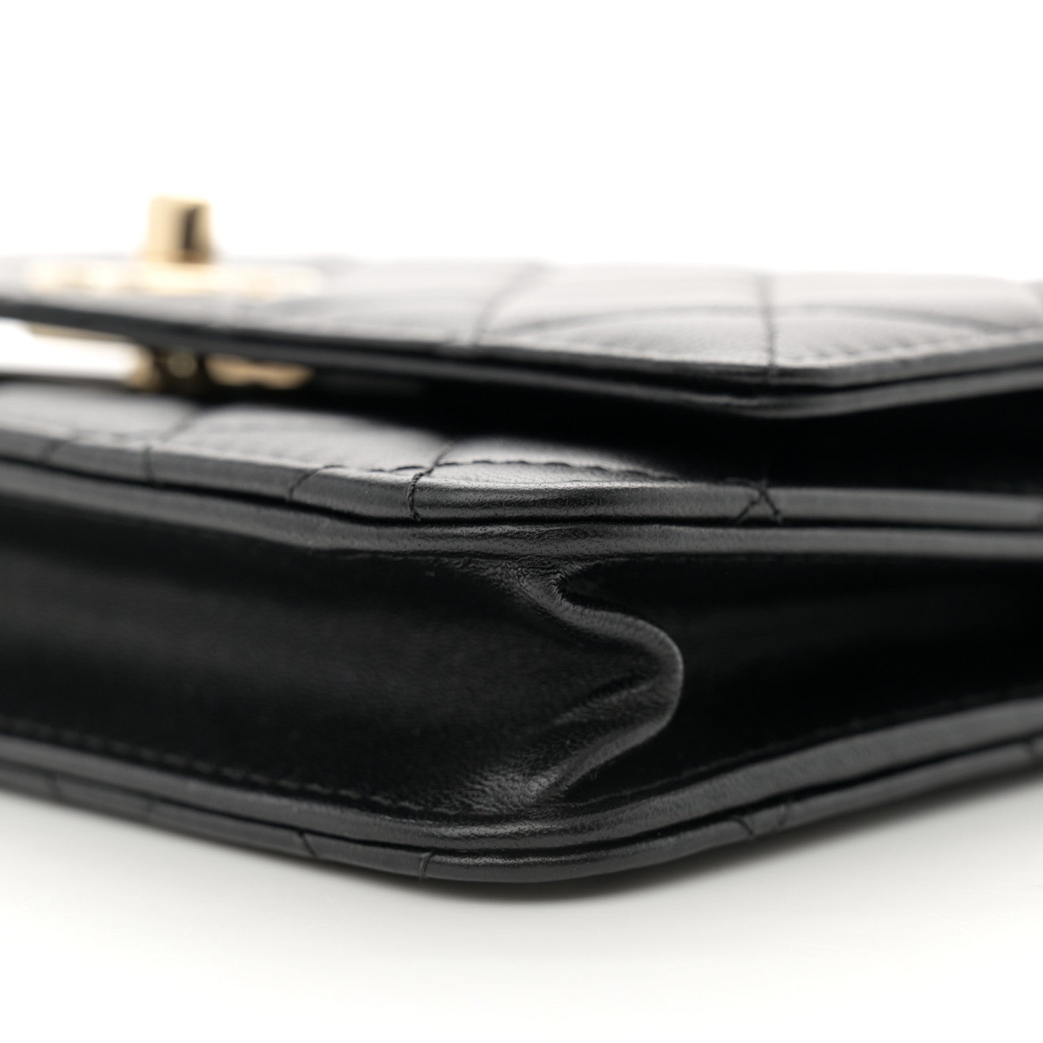 Chanel Lambskin Quilted Trendy CC Wallet On Chain WOC Black 10 of 11