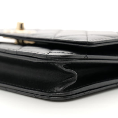 Chanel Lambskin Quilted Trendy CC Wallet On Chain WOC Black 10 of 11