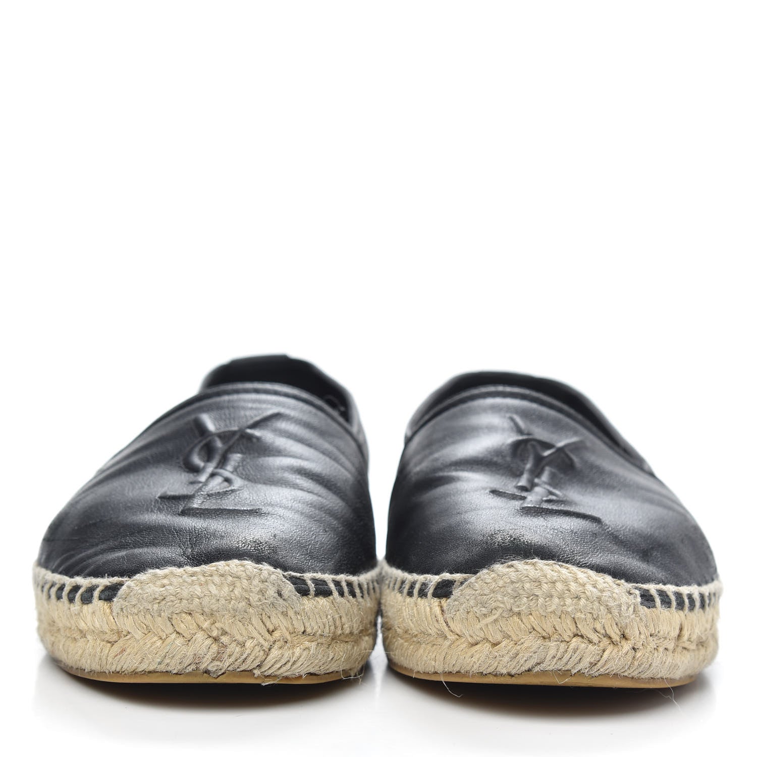 Saint Laurent Lambskin Monogram Espadrilles 38 Black 2 of 12