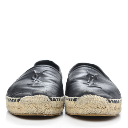Saint Laurent Lambskin Monogram Espadrilles 38 Black 2 of 12