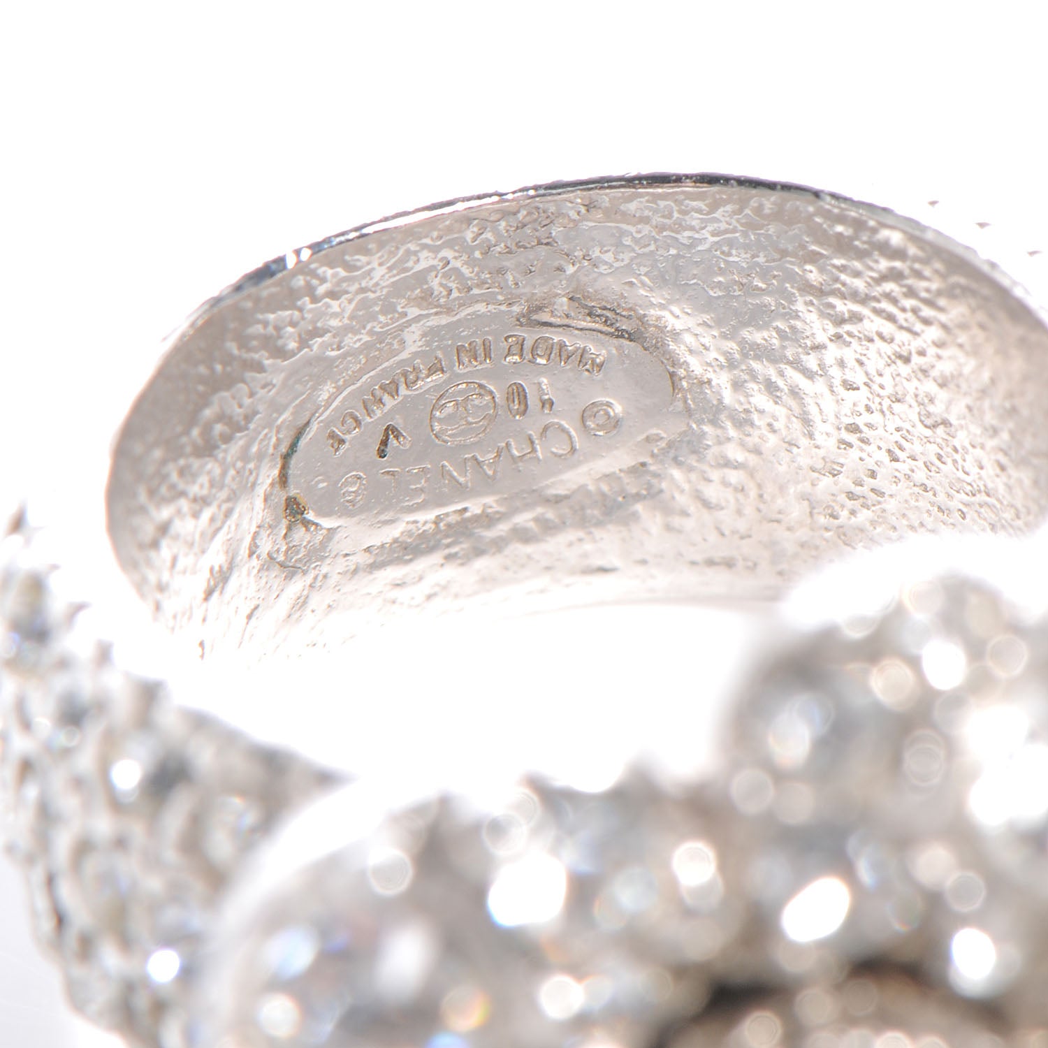 Chanel Swarovski Crystal Camellia Ring Size 7 4 of 5